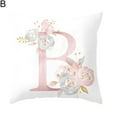 thumbnail image 6 of opvise English Alphabet Floral Print Pillow Case Waist Cushion Cover Wedding Bed Decor B, 6 of 8