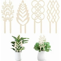 4Pcs 4 Style Indoor Plant Trellis for Climbing Plants 9.8~9.9 inch Wood Plant Trellis Small Garden Trellis Wood Vine Plant Support Plant Stakes for Climbing Plants Potted Plants Support Brown DIY