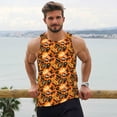 thumbnail image 6 of Gukieu Happy Halloween1 Print Men's Quick Dry Fitness Vest, Round Neck Sleeveless Fitness Bodybuilding Top-X-Large, 6 of 7