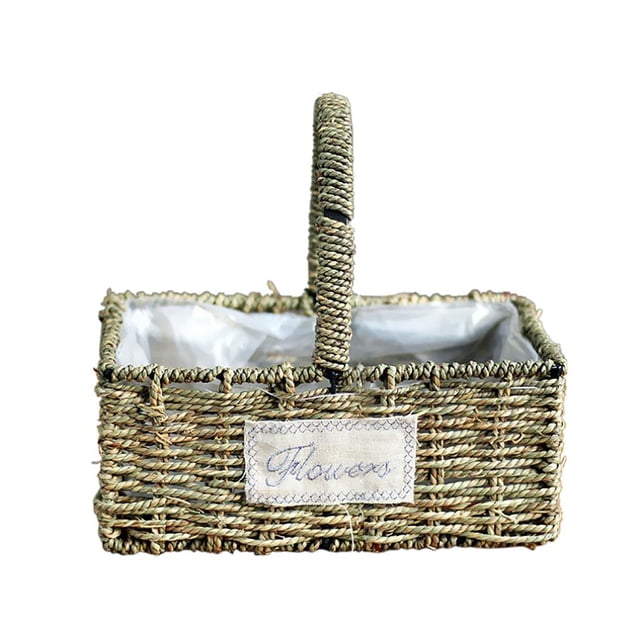 Canasta Flor de boda Cuerda tejida Canasta Rectangular 1 Sunnimix Cesta de flores