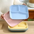 thumbnail image 4 of Ludlz Rectangle Dinner Plate 3 Compartments Food Grade PP Dishwasher Safe Adults Kids Breakfast Snack Vegetable Meal Food Serving Dish Kitchen Supplies, 4 of 8