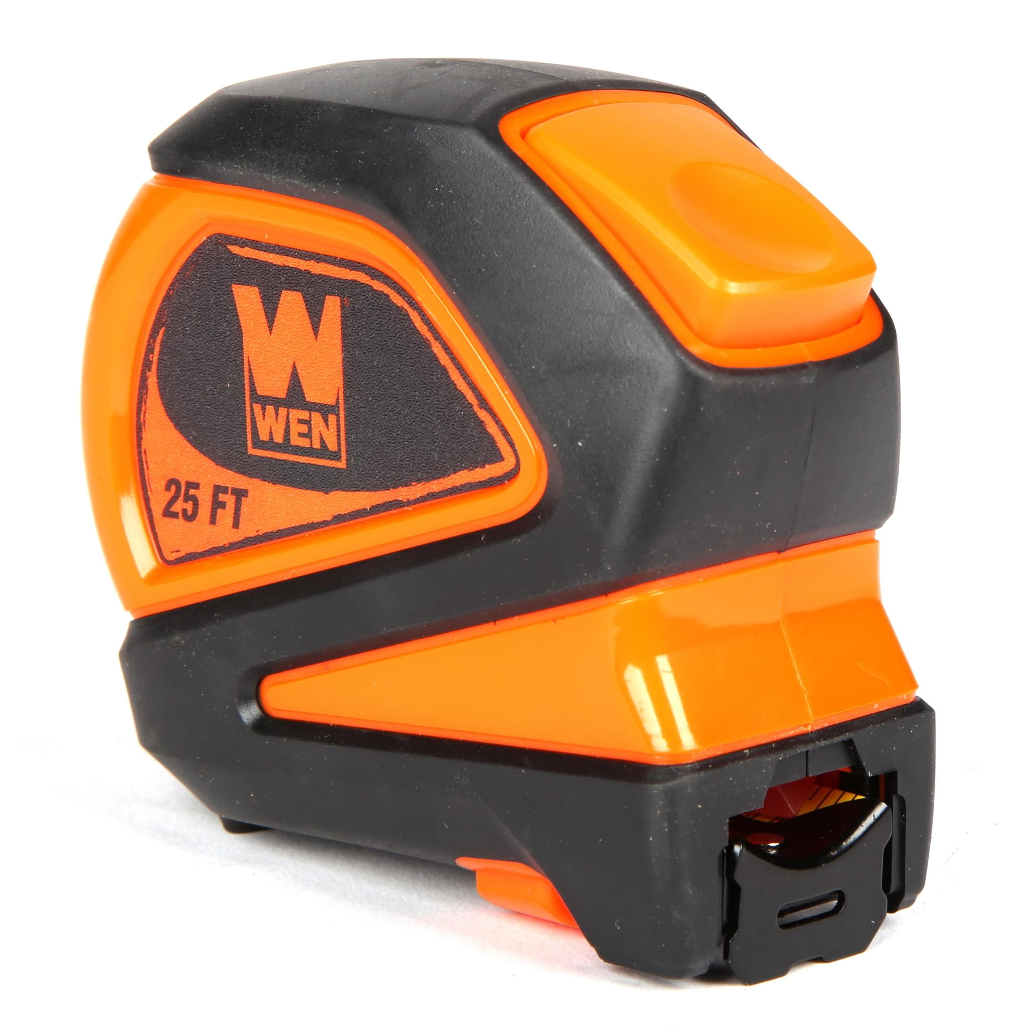 WEN 25-Foot Measuring Tape with Automatic Brake and Dual-Release Triggers