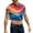 Orange, variant on Men's Half Cut Casual Beach Round Neck Short Sleeved Top Streetwear,Size S-2XL