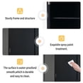 thumbnail image 3 of Tall Bathroom Storage Cabinet with Glass Doors, 2 Drawers & Adjustable Shelves, Freestanding MDF Organizer for Small Spaces, Black, 3 of 8