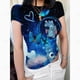 thumbnail image 3 of Camiseta de mujer con estampado 3D de Lilo y Stitch de Disney, camiseta ajustada de manga corta, camiseta de moda para vacaciones en la playa para mujer, tallas XS a 3XL, 3 of 5