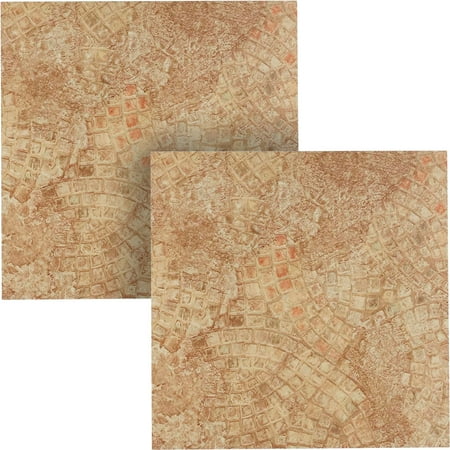 Porcelain Florida Mosaic Flooring - NEXUS Ancient Beige Mosaic 12x12 Self Adhesive Vinyl Floor Tile - 20 Tiles/20 Sq.Ft., 2 pack
