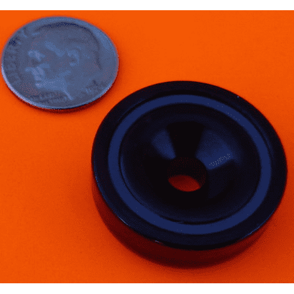 Strong 1 x 0.35 inch Encased Neodymium Magnet Epoxy with Countersunk Hole 50 lbs