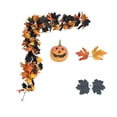thumbnail image 2 of Fllostpr Halloween Garland 69 Inch, Pumpkin Garland with Maple Leaves, Flexible Halloween Decorations Indoor for Mantel Stair Railing Door Frame, 2 of 6