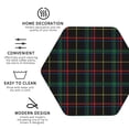 thumbnail image 3 of Honeii Buffalo Plaid Dark Green print Leather Coaster Set of 4, ideal for safeguarding your furniture from drinks spills and effortless cleanup-Hexagon, 3 of 6