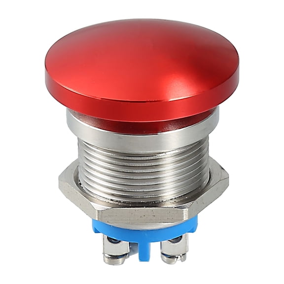 Unique Bargains 19 mm Momentary Push Button Switch Metal Head Round Start Button AC/DC 12V-250V Red