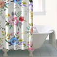 thumbnail image 5 of Rustic Peony and Wildflower Shower Curtain – Watercolor Floral Aesthetic for Country Farmhouse Bathroom Ambience, 5 of 5