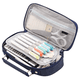 thumbnail image 1 of Estuche para lápices de gran capacidad, estuche para lápices de colores, gran capacidad para guardar artículos de papelería, con doble cremallera, azul, 1 of 5