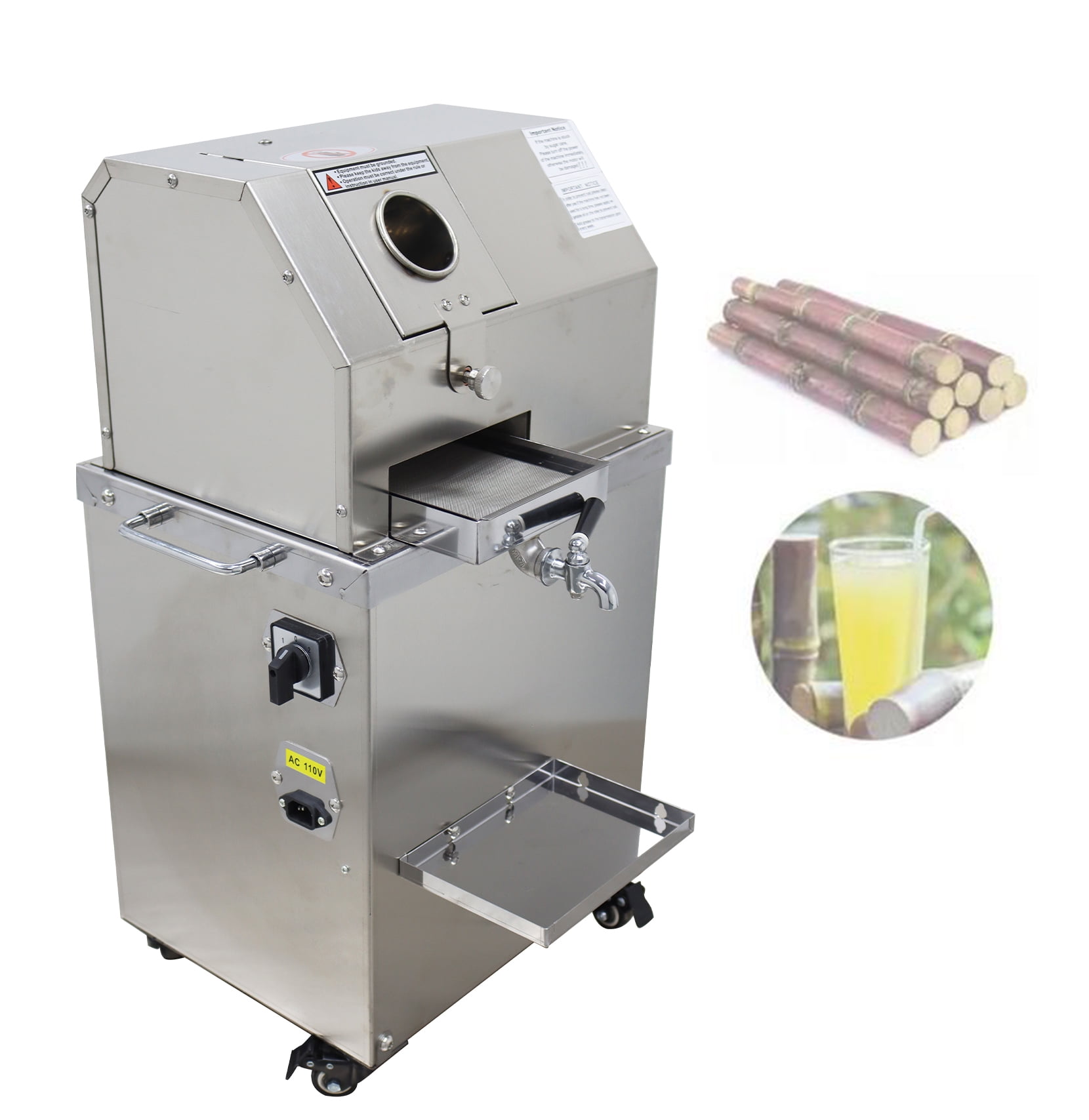 3 Rollers Electric Sugar Cane Press Juicer Sugar Cane Machine High Juicing Rate