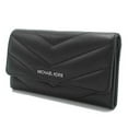 thumbnail image 3 of Michael Kors Women Large Trifold Leather Credit Card Holder Wallet Black Silver, 3 of 5