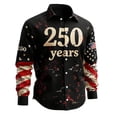 thumbnail image 2 of BUWTTED Men's Shirts Long Sleeve Button Down Summer USA Freedom 250th Anniversary Beach Casual Festive Graphic Black Shirt M, 2 of 3