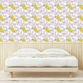 thumbnail image 3 of Ambesonne Nature Peel & Stick Wallpaper for Home, Minimal Floral Motif Print, 13"x72", Mustard and Pastel Purple, 3 of 5
