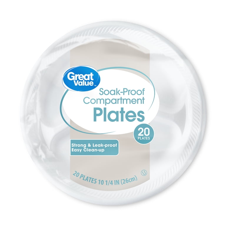 Great Value Soak-Proof Foam Compartment Plates, 10 In, 20 Count photo 5