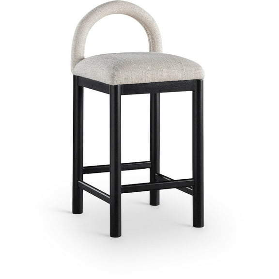 Meridian Furniture Conrad Beige Linen Textured Fabric Counter Stool