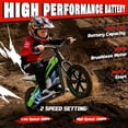 thumbnail image 5 of ICEEIF 24V 300W Kids Electric Bike, Electric Dirt Bike with Flashing LED Lights, 2 Speed Settings, Music Function, for Boys Girls Ages 6+,Green, 5 of 7
