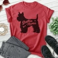 thumbnail image 2 of Scottie Mama, Unisex Women's Shirt, Scottish Terrier, Scottie Owner, Funny Dog Mama Gift, Heather Red, Medium, 2 of 6