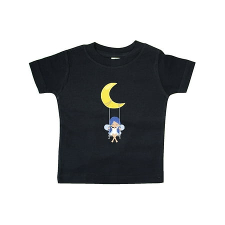 

Inktastic Cute Fairy Fairy On The Moon Fairy On A Swing Gift Baby Girl T-Shirt
