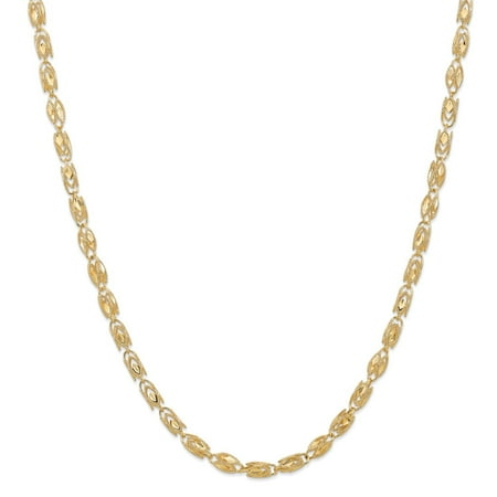 14k Marquise Necklace - 14k Yellow Gold 4mm Marquise Chain Necklace or Bracelet