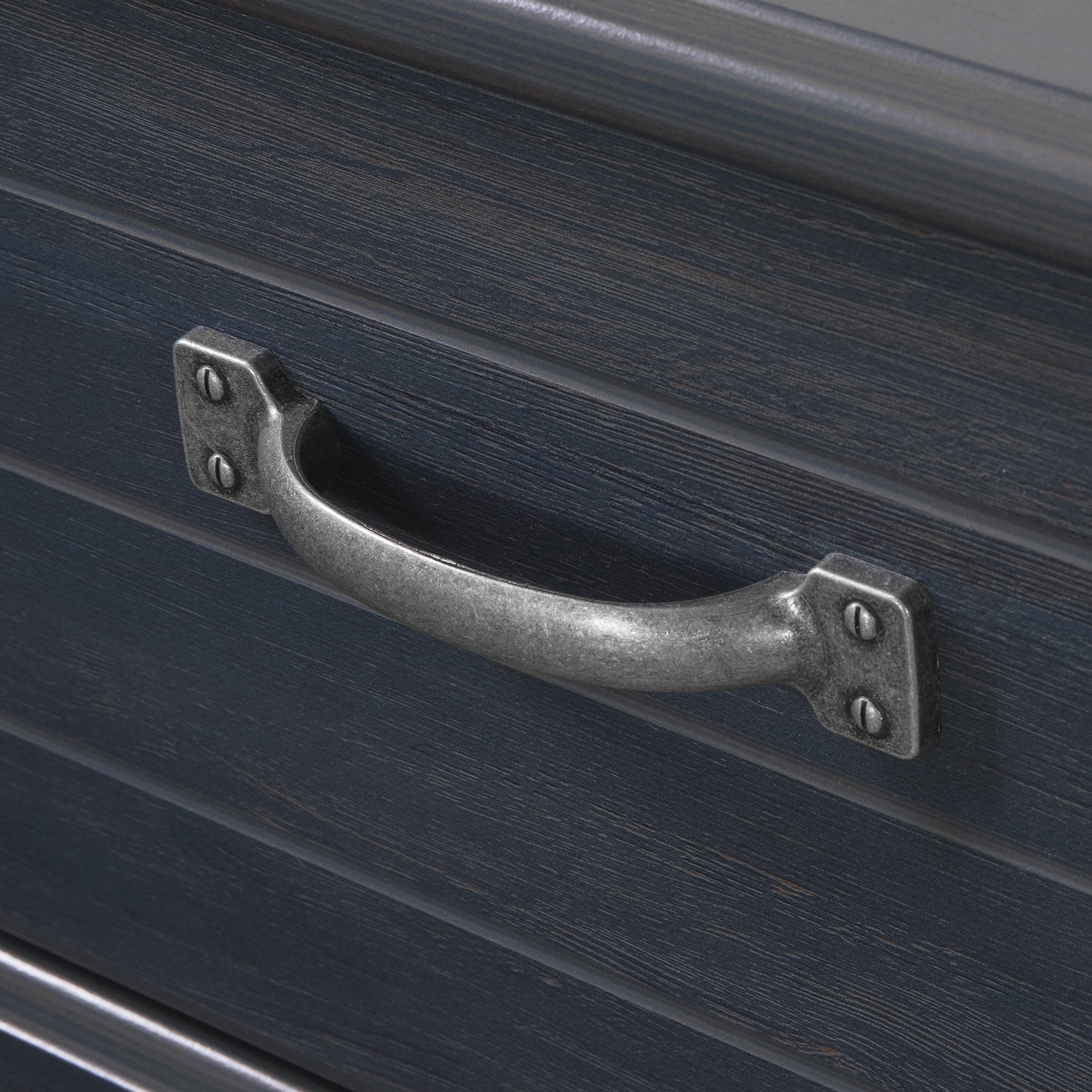 South Shore Ulysses Full Bookcase Headboard with Storage and Sliding Doors, in Blueberry