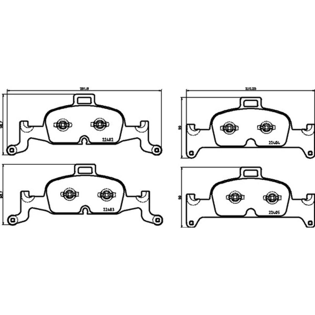 Brembo P85164X; Brake Pad; XTRALINE; FMSI Number D1897-9125; Low-Metallic; Set Of 4; With Mounting Hardware