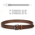 thumbnail image 5 of WERFORU Men’s Leather Braided Belt, Cowhide Leather Woven Belt for Jeans 1.3 Inch Wide with Prong Buckle, 5 of 6