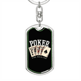 thumbnail image 5 of Poker Royal Flush Gambler Stainless Steel or 18k Gold Premium Swivel Dog Tag Keychain, 5 of 16