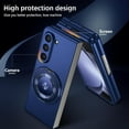 thumbnail image 5 of Magnetic Case for Samsung Galaxy Z Fold 5 Case with Kickstand & Ring Holder, [Compatible with MagSafe Charging] Slim Ultra PC Back Scratch-Resistant Military Grade Shockproof Case, Blue, 5 of 7
