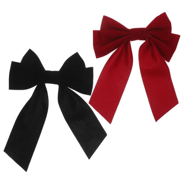 2 pinzas para el pelo con lazo rojo y piel de cocodrilo flocadas, accesorios para el cabello, decoración para el cabello para mujer, tocado con horquilla con lazo grande