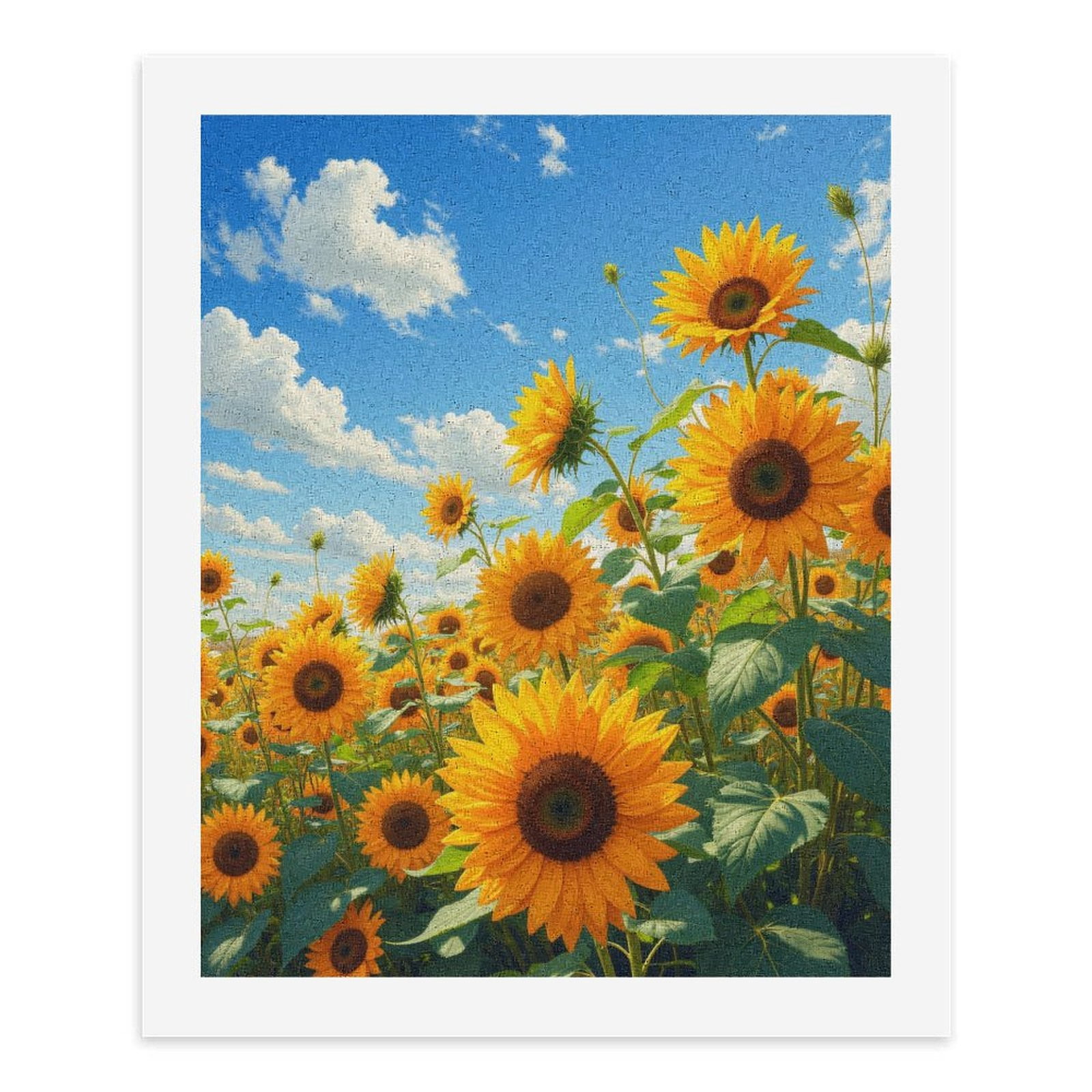 Paint By Numbers Kit for Adults Beginner - DIY Sunny Field Of Blooming Sunflowers Canvas Painting Kits for Adults, Frameless Paint By Number for Adults for Home Wall Decor 16x20 Inch