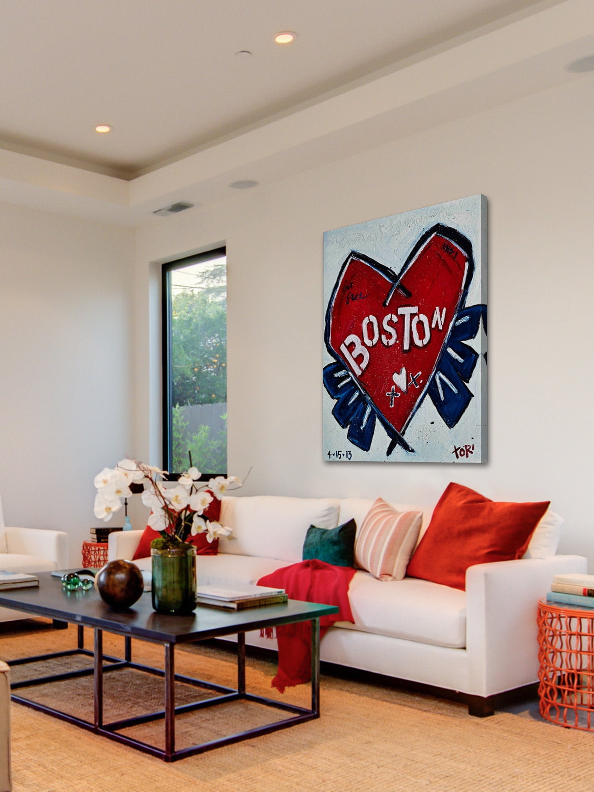 Marmont Hill "Boston Heart" by Tori Campisi Painting Print on Canvas
