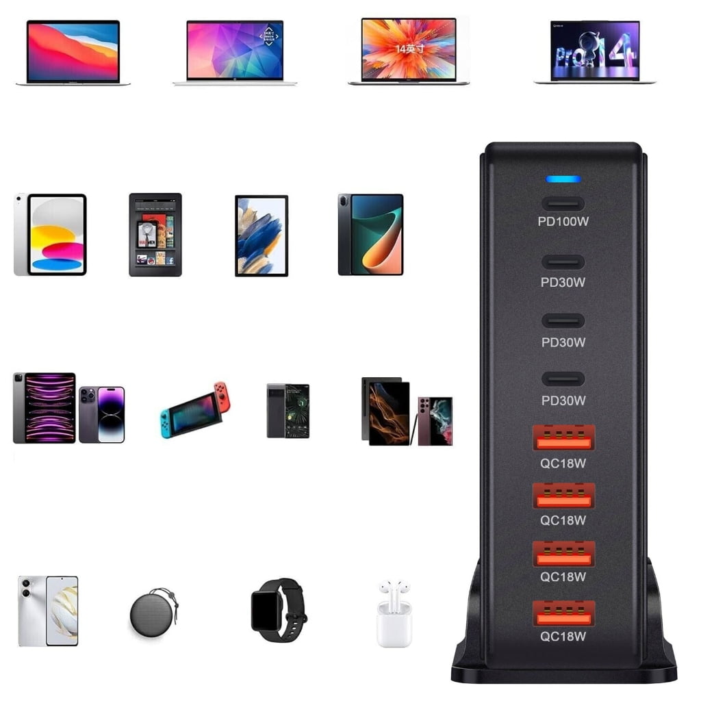 240W USB C Fast Charging Adapters Charging Station for Various Electronics