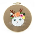 thumbnail image 2 of Birdeem Embroidery Hoop Flower Kit for Beginner Embroidery Cats New Product Embroidery Diy Stereoscopic Beginner Basic Fabric Material Pack, 2 of 5