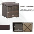 thumbnail image 4 of Costway 2PCS Patio Rattan Ottomans Seat Side Table Storage Box Footstool with Cushions Grey, 4 of 10