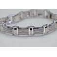 thumbnail image 4 of Silver Shop Men's Round Cut Cubic Zirconia 14K White Gold Finish Silver Men's Tennis Bracelet, 4 of 4