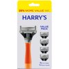 Harry's Shaving Razor for Men with 5 Razor Blade Refill Cartridges, Ember Orange