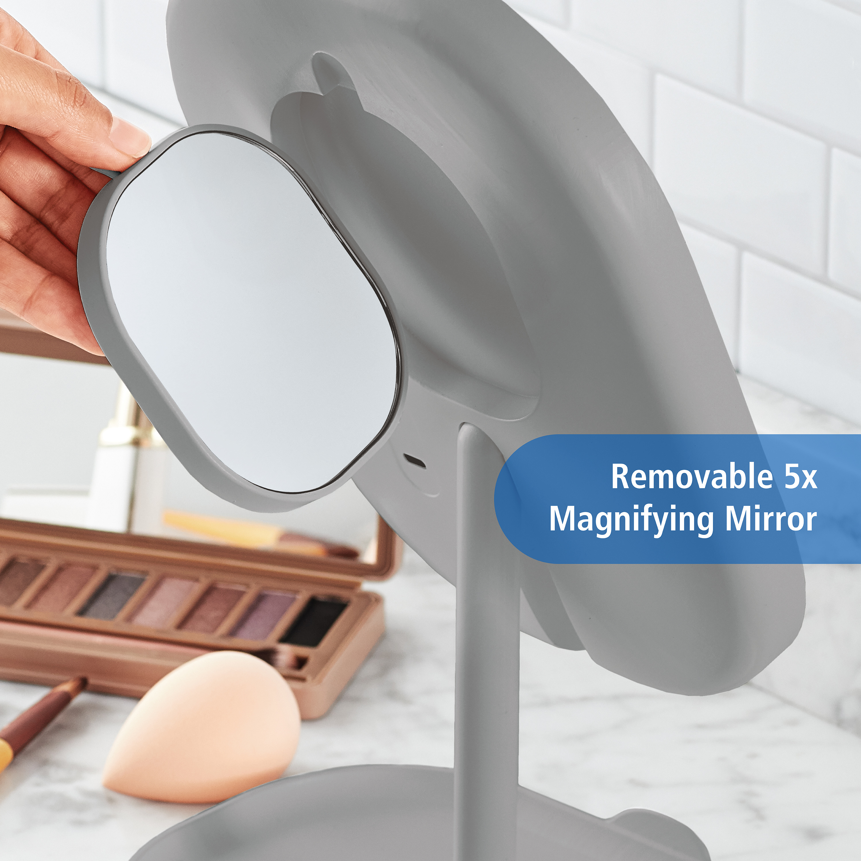 Mainstays Rechargeable Led Vanity Mirror With Storage photo 6