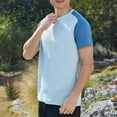 thumbnail image 4 of Xdegoge Mens Raglan Short Sleeve Color Block T Shirt Crewneck Athletic Performance Activewear Moisture Wicking Workout Gym Training Sporty Casual Fashion Base Layer Tees, 4 of 4