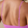 thumbnail image 4 of qolati Sports Bras for Women Adjustable Spaghetti Strap Backless Bralette Ribbed Knit Padded Workout Gym Yoga Bras Tops Everyday Wireless Bras Purple M, 4 of 5