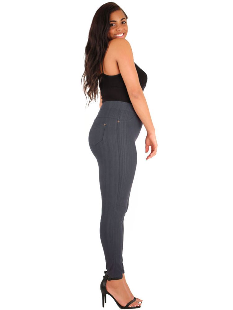 LAVRA Women's Plus Size High Waist Denim Legging Jegging Slim Fit Stretchy - image 2 of 5