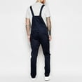 Men's Denim Bib Overalls RelaxedFit Solid Color Jean Rompers Bodysuits