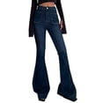 thumbnail image 1 of Gibobby Jeans mujer cintura alta Pantalones vaqueros acampanados clásicos de talle para mujer(Azul oscuro,X-CH), 1 of 5
