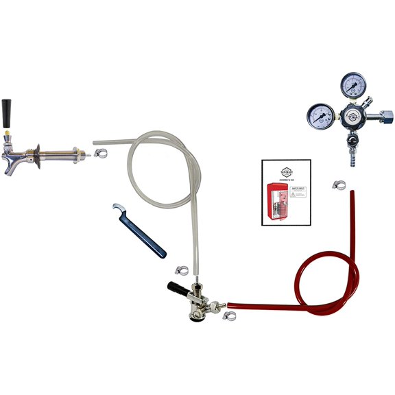 Tapcraft Single Faucet Sanke Kegerator Conversion Kit For Commercial Kegs (1 Faucet w/Regulator)