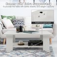 thumbnail image 4 of 41" 2-tier Wooden Modern Coffee Table with Storage Shelf, Rectangle Accent Center Table for Living Room,White, 4 of 9