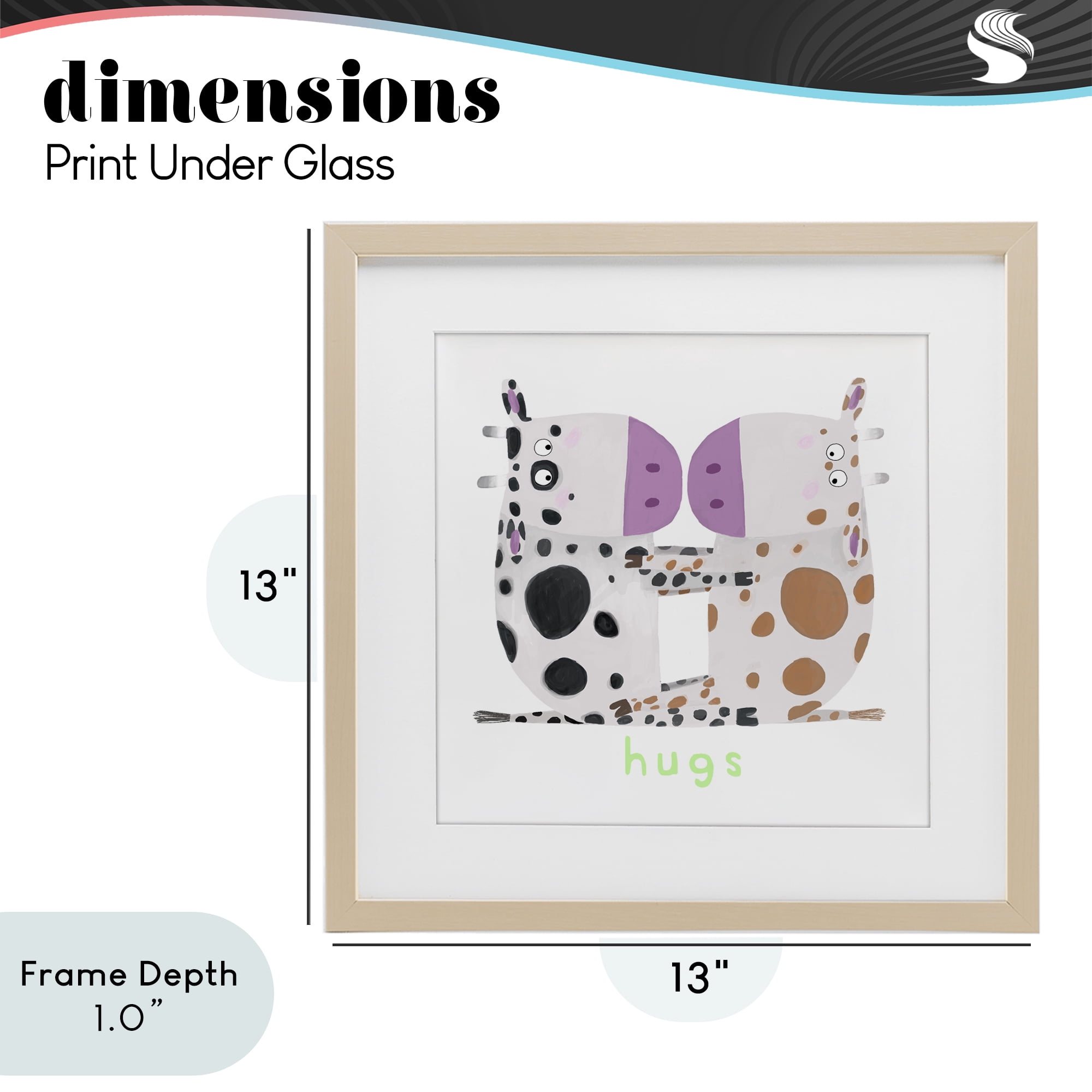Stupell Industries Cow Hugs Symmetry Birch Framed Print Under Glass, design by Carla Daly