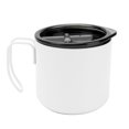 thumbnail image 1 of Taza de café de 350 ml con tapa Taza de té de aislamiento térmico de doble capa de acero inoxidable para viajes de oficina en casa Blanco, 1 of 10