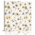 thumbnail image 2 of Beige Grey Spring Floral Wall Art Painting on Canvas, Watercolor Summer Botanical Canvas Art Home Prints Wall Art Framed Modern Artwork for Living Room Bedroom Wall Decor 8x8in, 2 of 9
